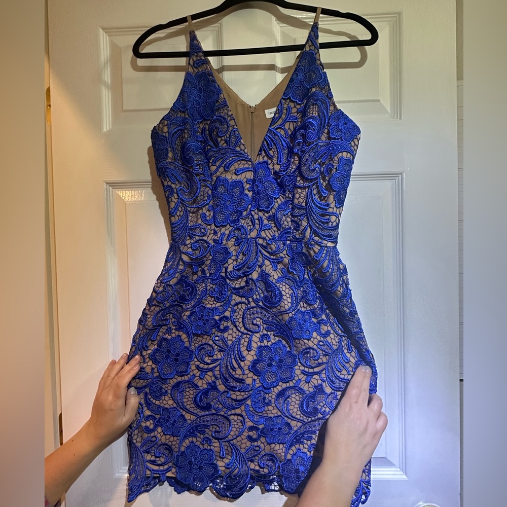 Dress the population cobalt blue dress (M)